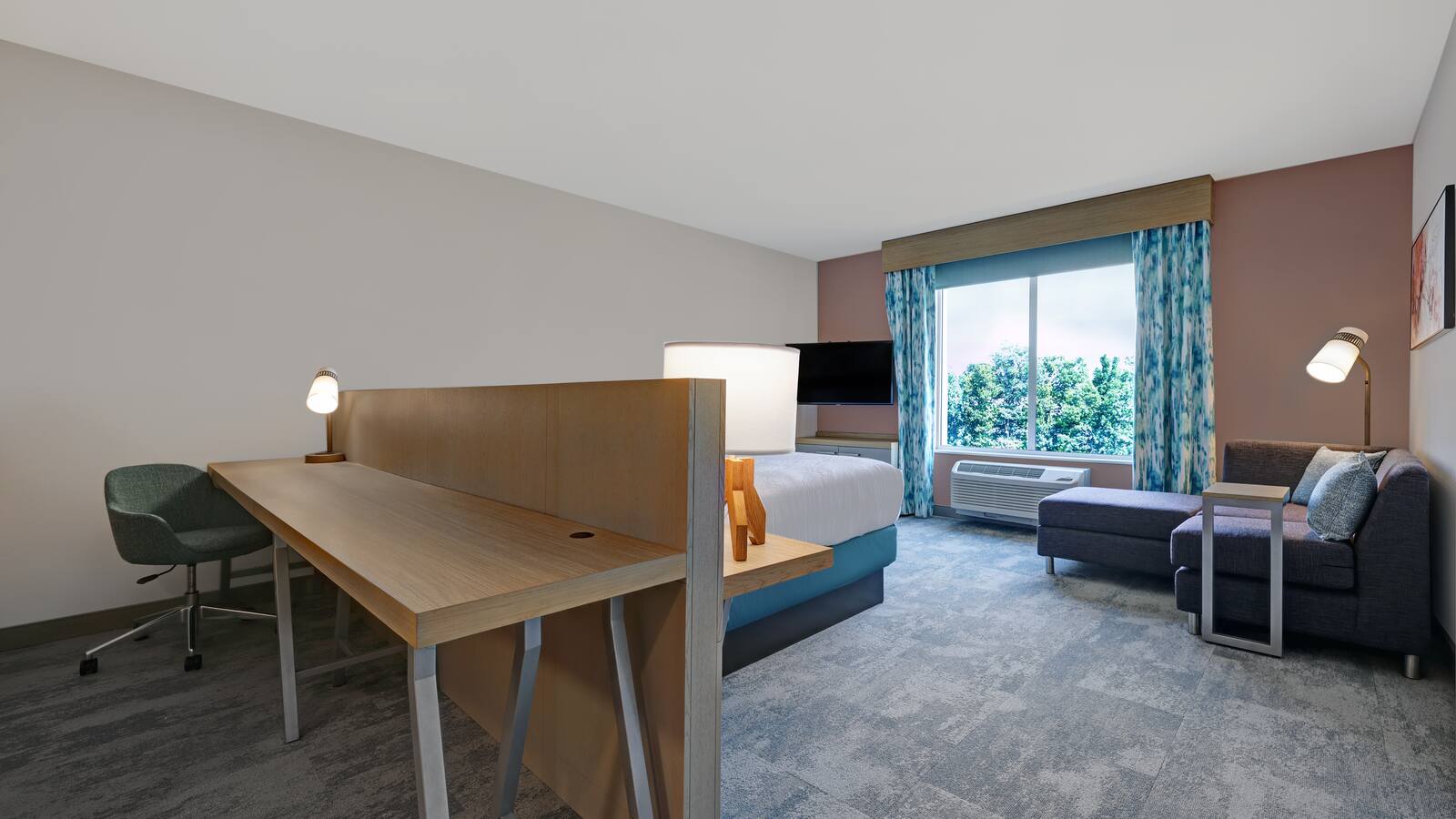 Hilton Garden Inn guest room near Magnoliya Grand